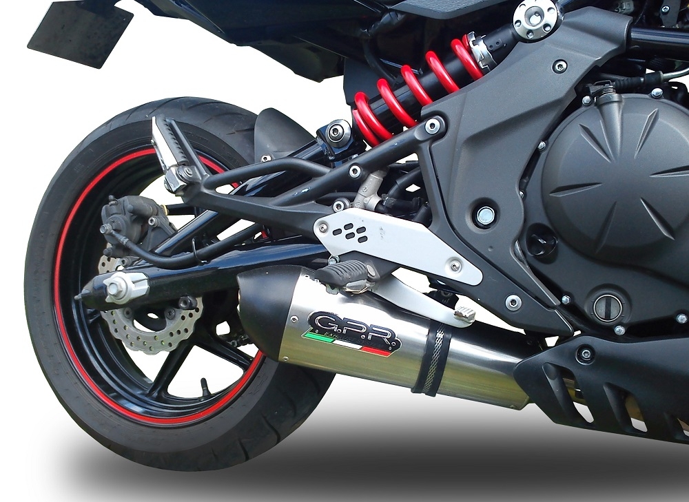 GPR pot echappement compatible avec  Kawasaki Versys 650 2006-2014, Gpe Ann. titanium, Pot Échappement slip-on homologué, légal, avec db killer amovible, tuyau de liaison et catalyseur 