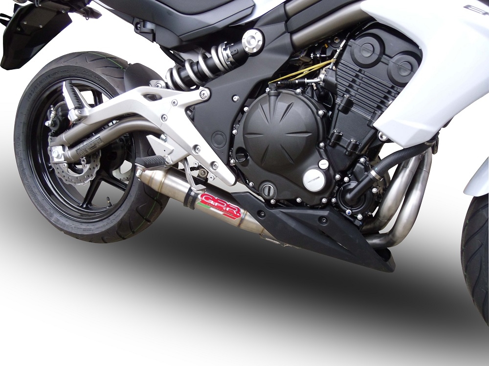 GPR pot echappement compatible avec  Kawasaki Er 6 N - F  2012-2016, Deeptone Inox, Homologué et légal, système d'échappement complet, avec db killer amovible 