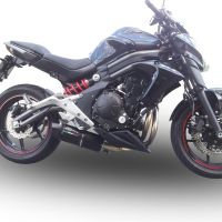 GPR pot echappement compatible avec  Kawasaki Er 6 N - F  2012-2016, Furore Nero, Homologué et légal, système d'échappement complet avec catalyseur et db killer amovible 