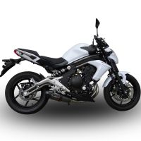 GPR pot echappement compatible avec  Kawasaki Er 6 N - F  2012-2016, Gpe Ann. Poppy, Homologué et légal, système d'échappement complet avec catalyseur et db killer amovible 