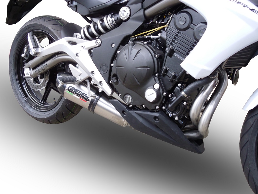 GPR pot echappement compatible avec  Kawasaki Er 6 N - F  2012-2016, Gpe Ann. titanium, Homologué et légal, système d'échappement complet avec catalyseur et db killer amovible 