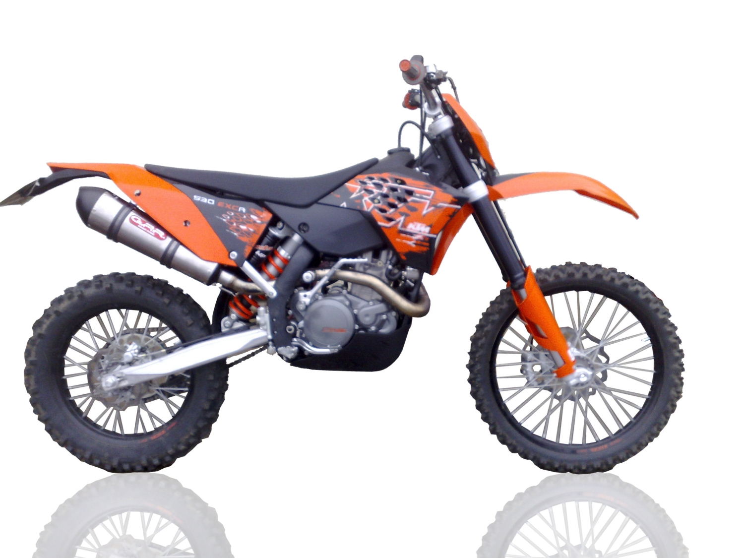 GPR pot echappement compatible avec  Ktm XC-F 350 2011-2015, Gpe Ann. titanium, Échappement légal, homologué,silencieux avec db killer amovible et tuyau de liaison spécifique 