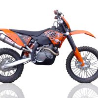 GPR pot echappement compatible avec  Ktm XC-F 350 2011-2015, Gpe Ann. titanium, Échappement légal, homologué,silencieux avec db killer amovible et tuyau de liaison spécifique 