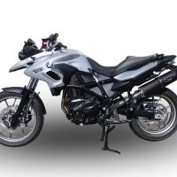 GPR pot echappement compatible avec  Bmw F 700 Gs 2016-2018, Furore Evo4 Nero, Échappement légal, homologué,silencieux avec db killer amovible et tuyau de liaison spécifique 