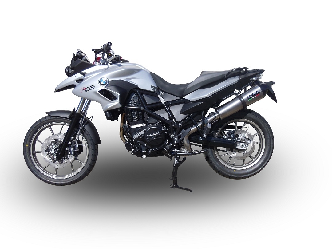 GPR pot echappement compatible avec  Bmw F 700 Gs 2011-2015, Gpe Ann. titanium, Échappement légal, homologué,silencieux avec db killer amovible et tuyau de liaison spécifique 