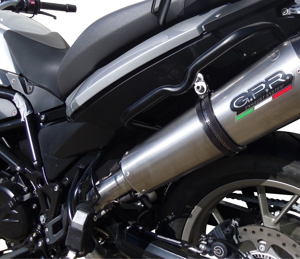 GPR pot echappement compatible avec  Bmw F 700 Gs 2011-2015, Gpe Ann. titanium, Échappement légal, homologué,silencieux avec db killer amovible et tuyau de liaison spécifique 