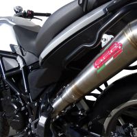 GPR pot echappement compatible avec  Bmw F 700 Gs 2011-2015, Powercone Evo, Échappement légal, homologué,silencieux avec db killer amovible et tuyau de liaison spécifique 