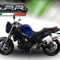 GPR pot echappement compatible avec  Bmw F 800 R 2015-2016, Albus Ceramic, Échappement légal, homologué,silencieux avec db killer amovible et tuyau de liaison spécifique 