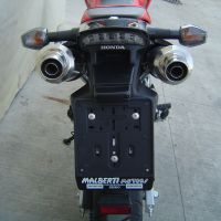 GPR pot echappement compatible avec  Honda Fmx 650 2005-2008, Inox Tondo, Paire de pot d'échappement homologuées, livrées avec db killer amovible, catalyseurs et raccords spécifiques 