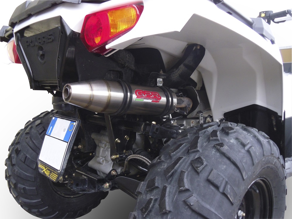 GPR pot echappement compatible avec  Polaris Sportsman 850 H.O. / EPS / SP 2009-2016, Deeptone Atv, Échappement légal, homologué,silencieux avec db killer amovible et tuyau de liaison spécifique 