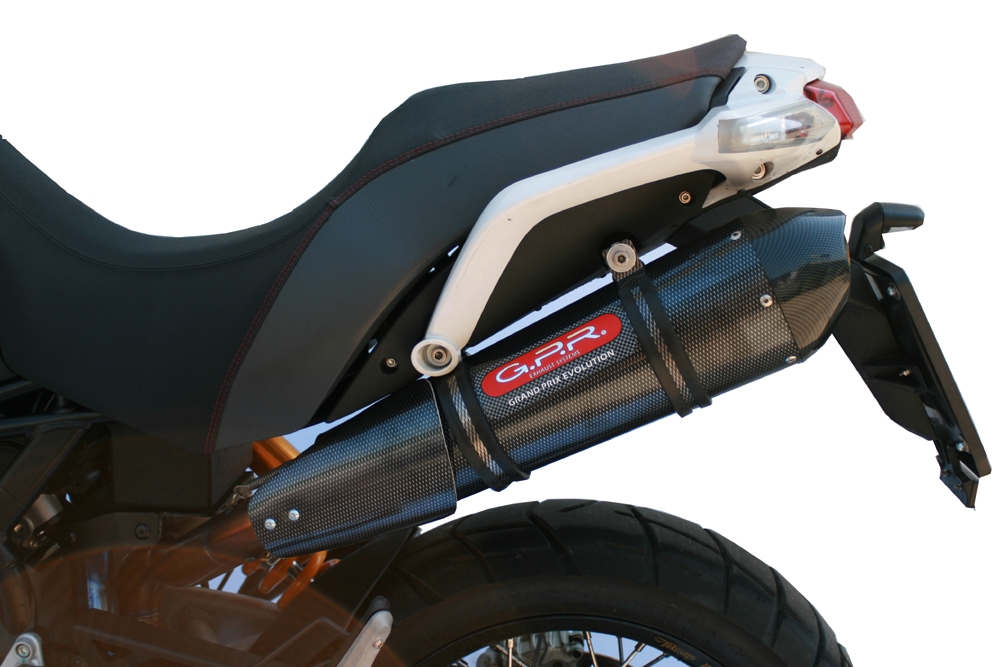 GPR pot echappement compatible avec  Moto Morini Gran passo 1200 2008-2011, Gpe Ann. Poppy, Échappement légal, homologué,silencieux avec db killer amovible et tuyau de liaison spécifique 