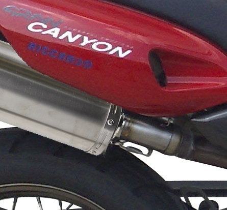 GPR pot echappement compatible avec  Cagiva Gran Canyon  1998-2000, Furore Nero, Paire de pot d'échappement homologuées, livrées avec db killer amovible et raccords spécifiques 