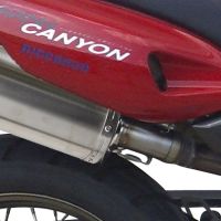 GPR pot echappement compatible avec  Cagiva Gran Canyon  1998-2000, Furore Nero, Paire de pot d'échappement homologuées, livrées avec db killer amovible et raccords spécifiques 