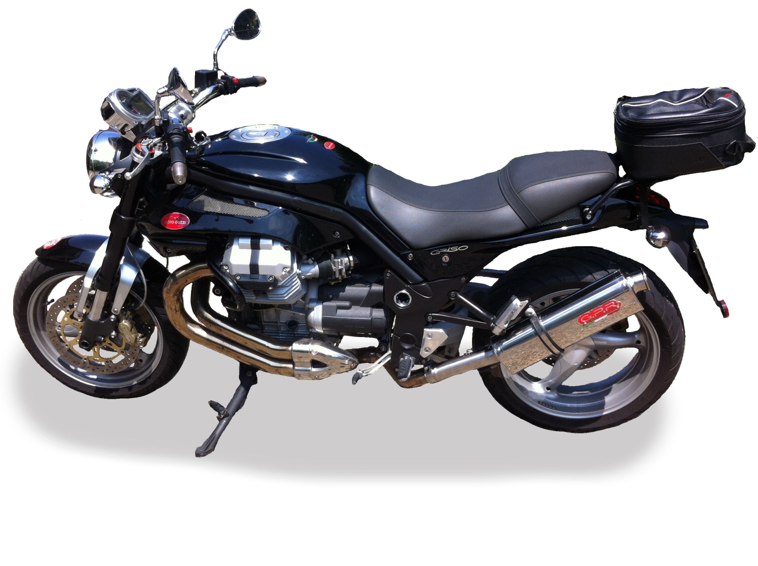 GPR pot echappement compatible avec  Moto Guzzi Griso 1100 2005-2008, Trioval, Pot Échappement slip-on homologué, légal, avec db killer amovible, tuyau de liaison et catalyseur 