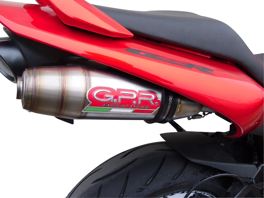 GPR pot echappement compatible avec  Suzuki Gsr 600 2006-2011, Deeptone Inox, Paire de pot d'échappement homologuées, livrées avec db killer amovible et raccords spécifiques 