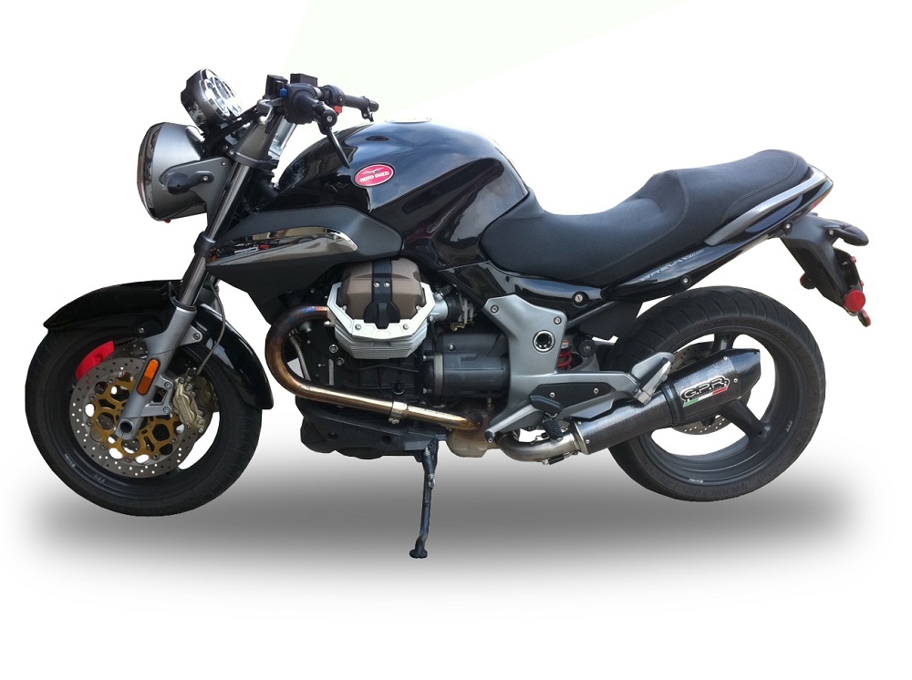 GPR pot echappement compatible avec  Moto Guzzi Breva 1200 2007-2012, Gpe Ann. Poppy, Échappement légal, homologué,silencieux avec db killer amovible et tuyau de liaison spécifique 