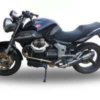 GPR pot echappement compatible avec  Moto Guzzi Breva 1200 2007-2012, Gpe Ann. Poppy, Échappement légal, homologué,silencieux avec db killer amovible et tuyau de liaison spécifique 