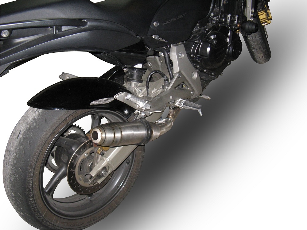 GPR pot echappement compatible avec  Honda Hornet Cb 600 F 2007-2014, Deeptone Inox, Échappement légal, homologué,silencieux avec db killer amovible et tuyau de liaison spécifique 