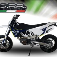 GPR pot echappement compatible avec  Husqvarna Supermoto 701 2015-2016, Albus Ceramic, Pot Échappement slip-on homologué, légal, avec db killer amovible, tuyau de liaison et catalyseur 