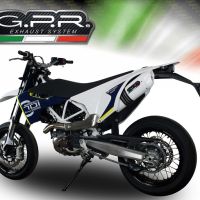 GPR pot echappement compatible avec  Husqvarna Supermoto 701 2015-2016, Albus Ceramic, Pot Échappement slip-on homologué, légal, avec db killer amovible, tuyau de liaison et catalyseur 