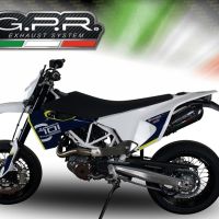 GPR pot echappement compatible avec  Husqvarna Supermoto 701 2021-2024, GP Evo4 Poppy, Échappement légal, homologué,silencieux avec catalyseur, db killer amovible et tuyau de liaison spécifique 