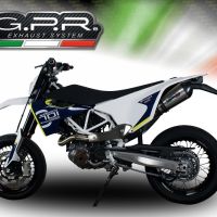 GPR pot echappement compatible avec  Husqvarna Enduro 701 2015-2016, Gpe Ann. titanium, Pot Échappement slip-on homologué, légal, avec db killer amovible, tuyau de liaison et catalyseur 