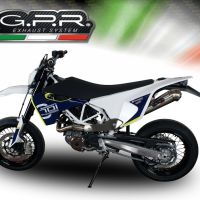 GPR pot echappement compatible avec  Husqvarna Supermoto 701 2015-2016, Powercone Evo, Échappement légal, homologué,silencieux avec db killer amovible et tuyau de liaison spécifique 