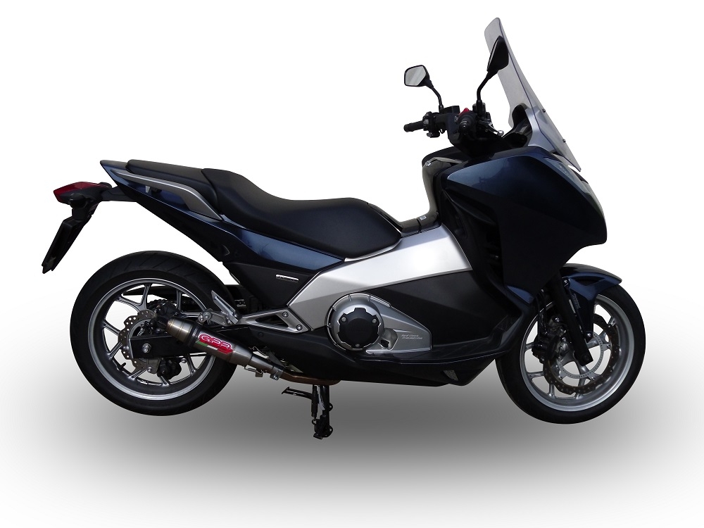 GPR pot echappement compatible avec  Honda Integra 700 2012-2013, Deeptone Inox, Échappement légal, homologué,silencieux avec db killer amovible et tuyau de liaison spécifique 