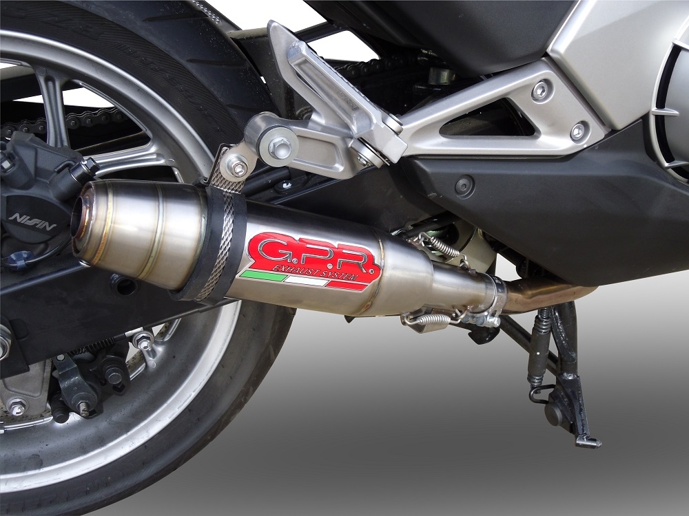 GPR pot echappement compatible avec  Honda Integra 700 2012-2013, Deeptone Inox, Échappement légal, homologué,silencieux avec db killer amovible et tuyau de liaison spécifique 