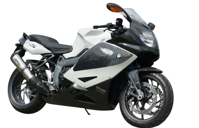 GPR pot echappement compatible avec  Bmw K 1200 S -R 2004-2008, Gpe Ann. titanium, Échappement légal, homologué,silencieux avec db killer amovible et tuyau de liaison spécifique 