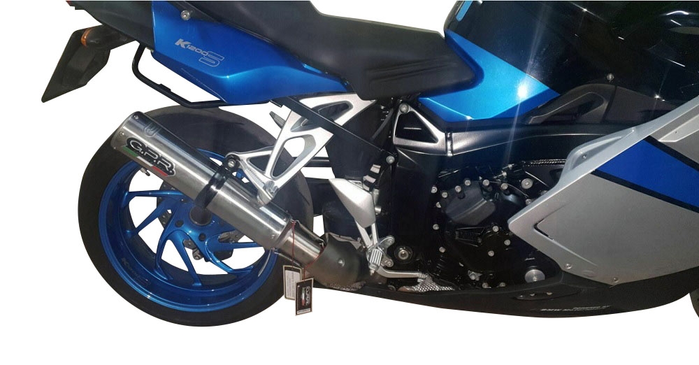 GPR pot echappement compatible avec  Bmw K 1200 S -R 2004-2008, M3 Inox , Échappement légal, homologué,silencieux avec catalyseur, db killer amovible et tuyau de liaison spécifique 