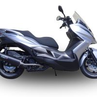 GPR pot echappement compatible avec  Hyosung Comet 650 Gt - R 2004-2016, Furore Poppy, Silencieux d'échappement, homologué, montage avec bride spécifique (bolt-on), avec db killer amovible 