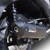 GPR pot echappement compatible avec  Hyosung Comet 650 Gt - R 2004-2016, Furore Nero, Silencieux d'échappement, homologué, montage avec bride spécifique (bolt-on), avec db killer amovible 