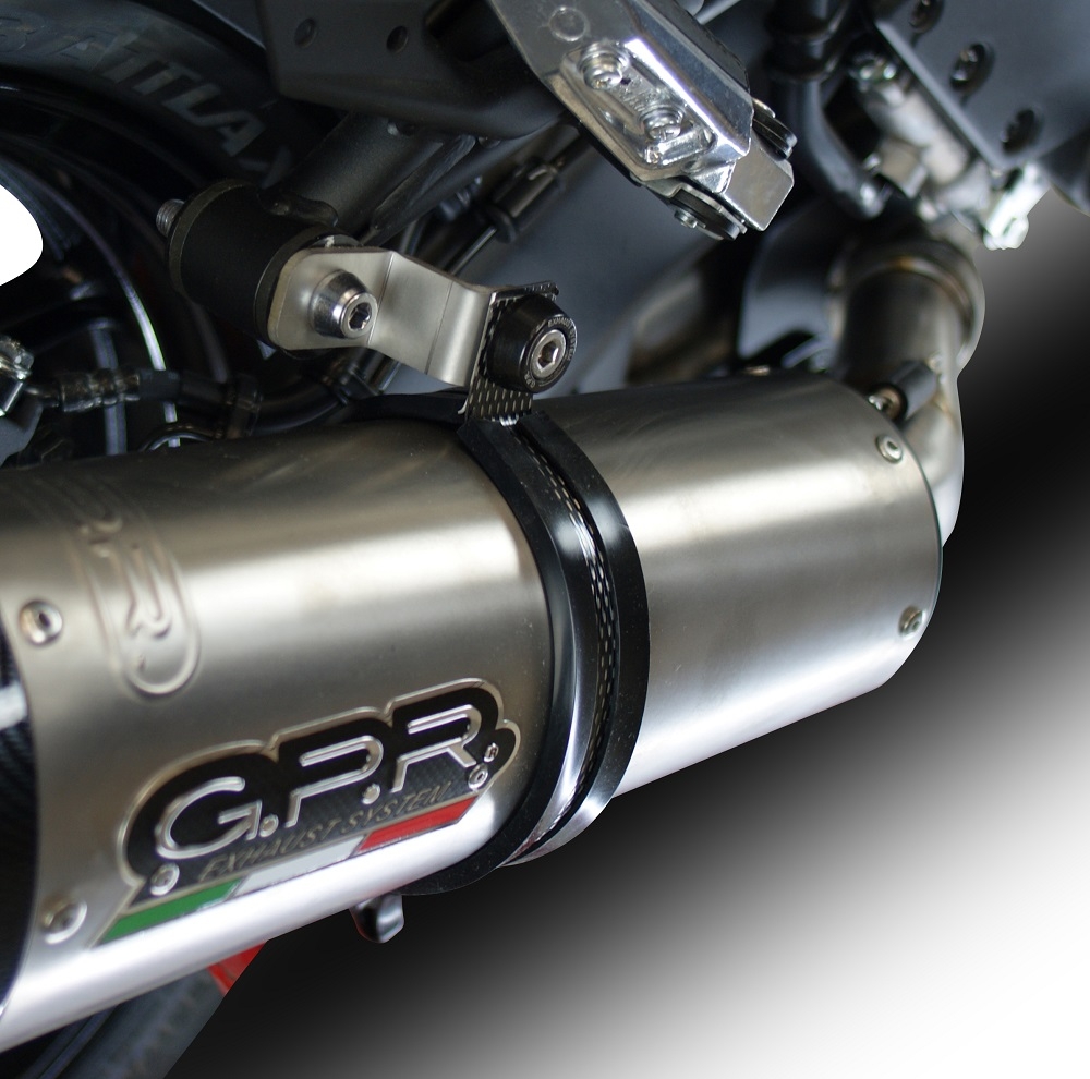 GPR pot echappement compatible avec  Kawasaki Versys 1000 I.E. 2011-2013, Albus Ceramic, Échappement légal, homologué,silencieux avec db killer amovible et tuyau de liaison spécifique 