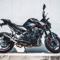 GPR pot echappement compatible avec  Kawasaki Z 900 2017-2019, M3 Black Titanium, Échappement légal, homologué,silencieux avec db killer amovible et tuyau de liaison spécifique 