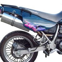 GPR pot echappement compatible avec  Kawasaki Klr 600 1985-2004, Trioval, Échappement légal, homologué,silencieux avec db killer amovible et tuyau de liaison spécifique 