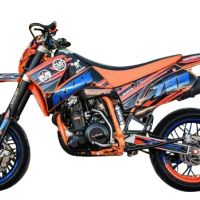 GPR pot echappement compatible avec  Ktm EGS Adventure - LC4  1999-2003, Furore Nero, Échappement légal, homologué,silencieux avec db killer amovible et tuyau de liaison spécifique 