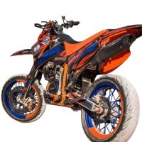 GPR pot echappement compatible avec  Ktm EGS Adventure - LC4  1999-2003, Furore Nero, Échappement légal, homologué,silencieux avec db killer amovible et tuyau de liaison spécifique 