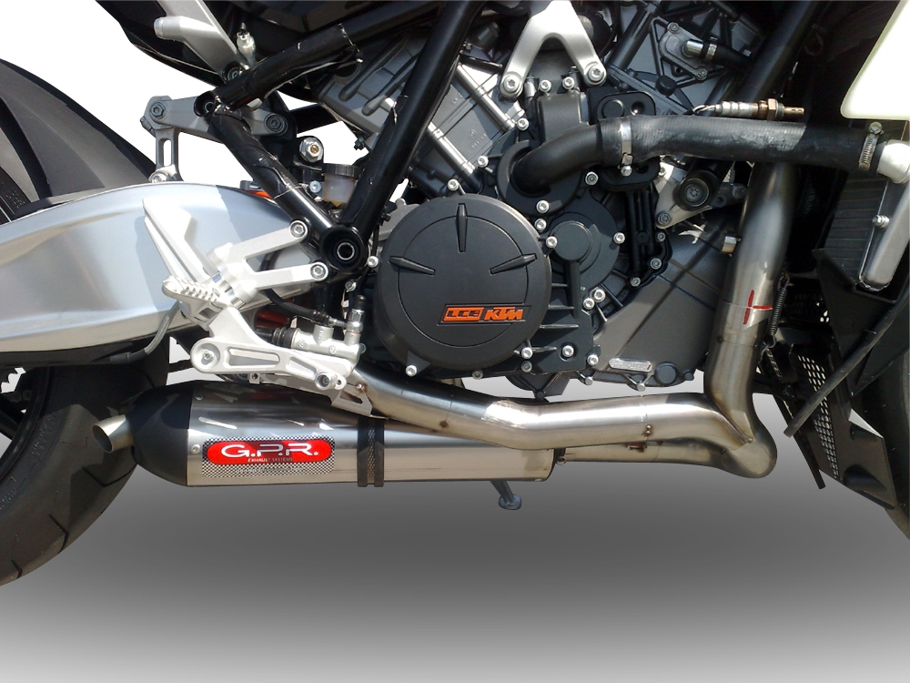 GPR pot echappement compatible avec  Ktm Rc 8 R 2008-2014, Gpe Ann. titanium, Pot echappement racing, ligne complet, fourni avec collecteur spécifique, article sans homologation 