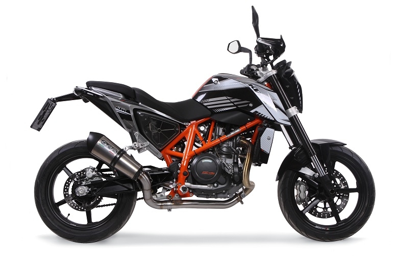 GPR pot echappement compatible avec  Ktm Duke 690 2017-2020, GP Evo4 Titanium, Échappement légal, homologué,silencieux avec db killer amovible et tuyau de liaison spécifique 