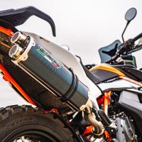 GPR pot echappement compatible avec  Ktm Adventure 890 2020-2024, Dual Poppy, Échappement légal, homologué,silencieux avec db killer amovible et tuyau de liaison spécifique 