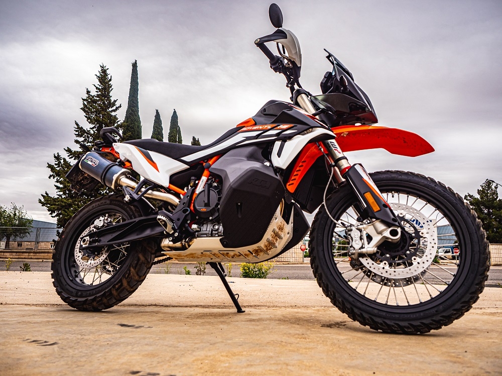 GPR pot echappement compatible avec  Ktm Adventure 890 2020-2024, Dual Poppy, Échappement légal, homologué,silencieux avec db killer amovible et tuyau de liaison spécifique 