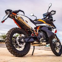 GPR pot echappement compatible avec  Ktm Duke 890 2021-2024, Powercone Evo, Échappement légal, homologué,silencieux avec db killer amovible et tuyau de liaison spécifique 