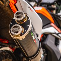 GPR pot echappement compatible avec  Ktm Adventure 890 2020-2024, Dual Poppy, Échappement légal, homologué,silencieux avec db killer amovible et tuyau de liaison spécifique 