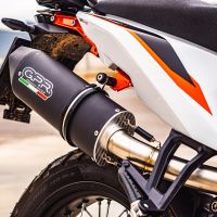 GPR pot echappement compatible avec  Ktm Duke 890 2021-2024, Furore Evo4 Nero, Échappement légal, homologué,silencieux avec db killer amovible et tuyau de liaison spécifique 