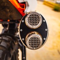 GPR pot echappement compatible avec  Ktm Duke 890 2021-2024, Dual Poppy, Échappement légal, homologué,silencieux avec db killer amovible et tuyau de liaison spécifique 