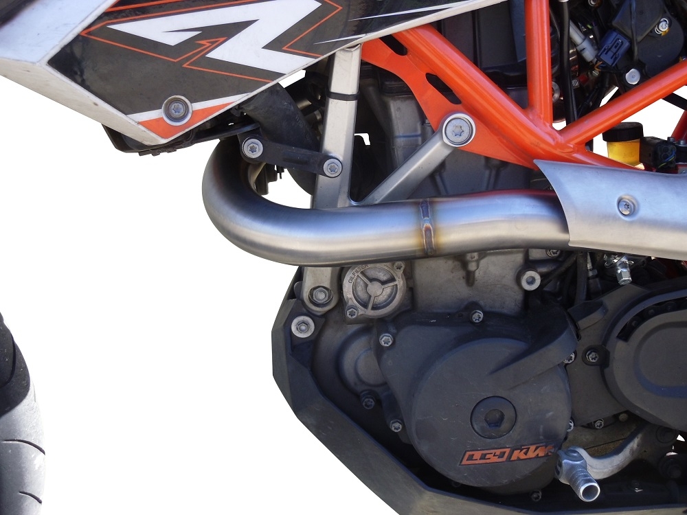 GPR pot echappement compatible avec  Ktm Smc 690 R 2007-2016, Gpe Ann. Poppy, Homologué et légal, système d'échappement complet avec catalyseur et db killer amovible 