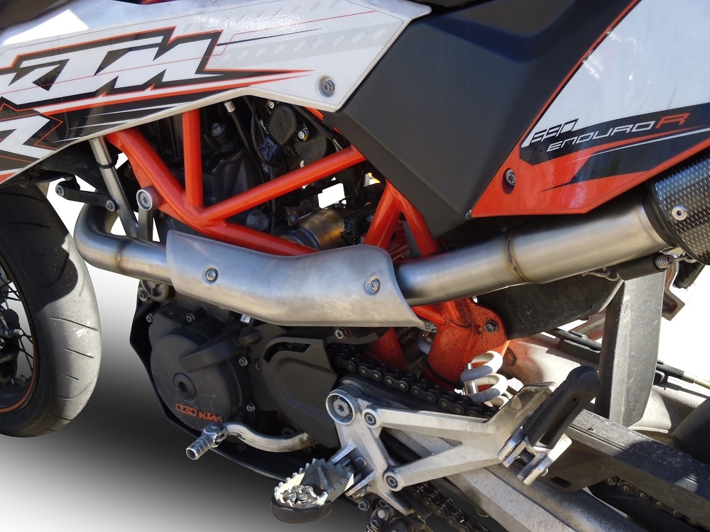 GPR pot echappement compatible avec  Ktm Smc 690 R 2007-2016, Gpe Ann. Poppy, Homologué et légal, système d'échappement complet avec catalyseur et db killer amovible 