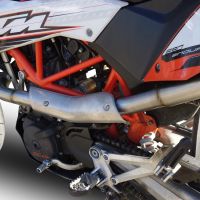 GPR pot echappement compatible avec  Ktm Smc 690 R 2007-2016, Gpe Ann. Poppy, Homologué et légal, système d'échappement complet avec catalyseur et db killer amovible 