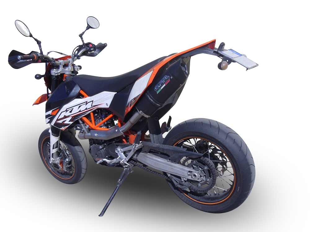 GPR pot echappement compatible avec  Ktm Enduro 690 R  2007-2016, Furore Nero, Homologué et légal, système d'échappement complet, avec db killer amovible 